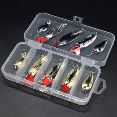 【hot】◆☜№ 10pcs/pack Fishing Lures Bait Set Metal Hard with