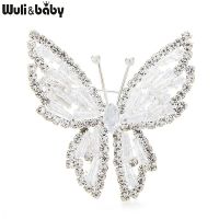 Wuli amp;baby Cute Cubic Zircon Butterfly Brooches For Women Classic Insect Weddings Office Collar Pins Gifts