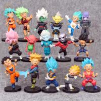 PETPARADIS 16pcs/set ดราก้อนบอลซุปเปอร์ ฟิกเกอร์ Dragon Ball Z Super Saiyan Son goku ลูกชายโกฮาน รูปปั้นรูปปั้นรูปปั้น ตุ๊กตาฟิกเกอร์ ตกแต่งเดสก์ท็อป