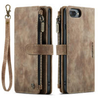 iPhone 8 Plus / iPhone 7 Plus Wallet Case , RUILEAN Durable PU Leather Magnetic Flip Lanyard Strap Wristlet Zipper Card Holder Phone Case for iPhone 8 Plus / iPhone 7 Plus