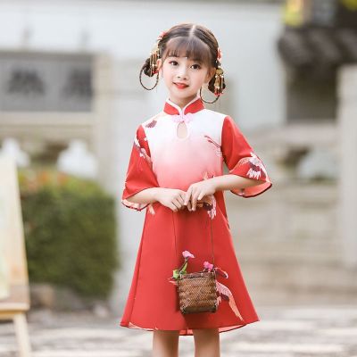 Hanfu ชุดเด็กผู้หญิง2022โบราณ,ผงนางฟ้าฤดูร้อน