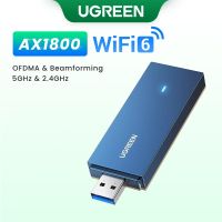 Ugreen AX1800 อะแดปเตอร์รับสัญญาณเครือข่าย WiFi6 USB3.0 5G&amp;2.4G Dual-band USB Wifi สําหรับ PC แล็ปท็อป เสาอากาศ Wifi USB การ์ดเครือข่ายอีเธอร์เน็ต