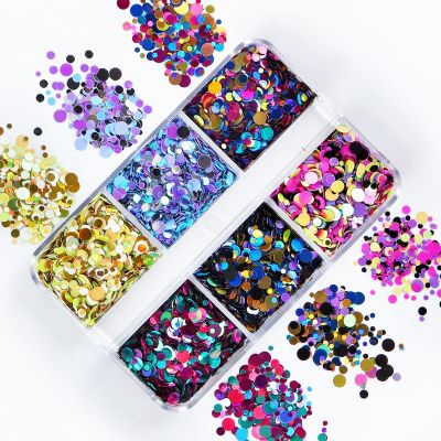 【CC】♈❖  Holographic Round Resin Glitter Filling Pigment Filler Epoxy Molds Jewelry Making Accessories