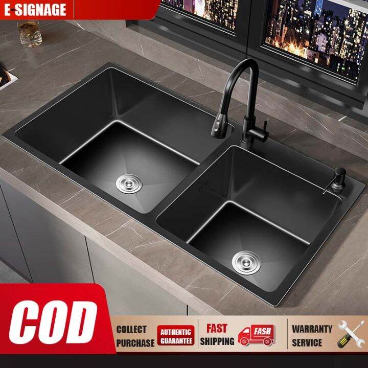 Nano 304 Stainless Steel Black High Quality Kitchen Single/Double Basin