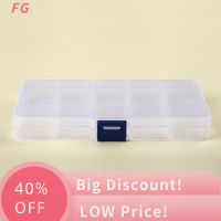 ?【Lowest price】FG กล่องพลาสติก15ช่องสำหรับใส่เครื่องประดับต่างหูลูกปัดกล่องเก็บของแบบสกรูสามารถถอดออกได้