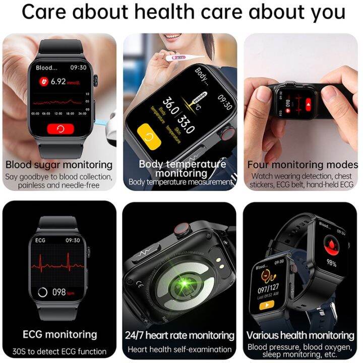 hygieia-02s-pro-blood-glucose-smart-watch-ecg-blood-pressure-health-monitor-watches-ip68-waterproof-smartwatch-for-xiaomi-huawei