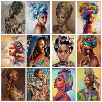 JIEME 5d Diamond Painting African Woman Full Round Diamond Embroidery Mosaic Kit Portrait Picture Home Decoration