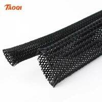 Dropship 1/5/10/50M Black Insulated Braid Sleeving 2/3/4/6/8/10/12/14/20/25mm Tight PET Wire Cable Gland Protection Cable Sleeve Electrical Circuitry