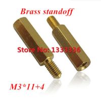 200pcs/lot M3x11 4 Hexagonal Brass standoffs spacer Hex nut M3 Male Female Thread Spacing Screws PCB Board Pillar