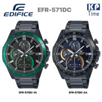 Casio Edifice นาฬิกาข้อมือผู้ชาย โครโนกราฟ เรซซิ่งสไตล์ สายสแตนเลส รมดำ รุ่น EFR-571DC ของแท้ ประกัน CMG