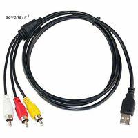 【SG】3 RCA Male to USB Female Aux Audio Video Camcorder Adapter AV Converter Cable