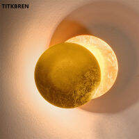 ห้องนั่งเล่นในร่ม Moon Concept Solar Eclipse โคมไฟติดผนัง Nordic ห้องนอนข้างเตียงทางเดินบันได Vintage Sconces Fixture Lighting