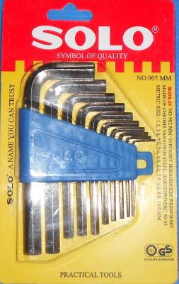 ประแจแอล ชุดประแจ ประแจช่าง ขนาด1.5-10 mm แบบสั้น (902MM)