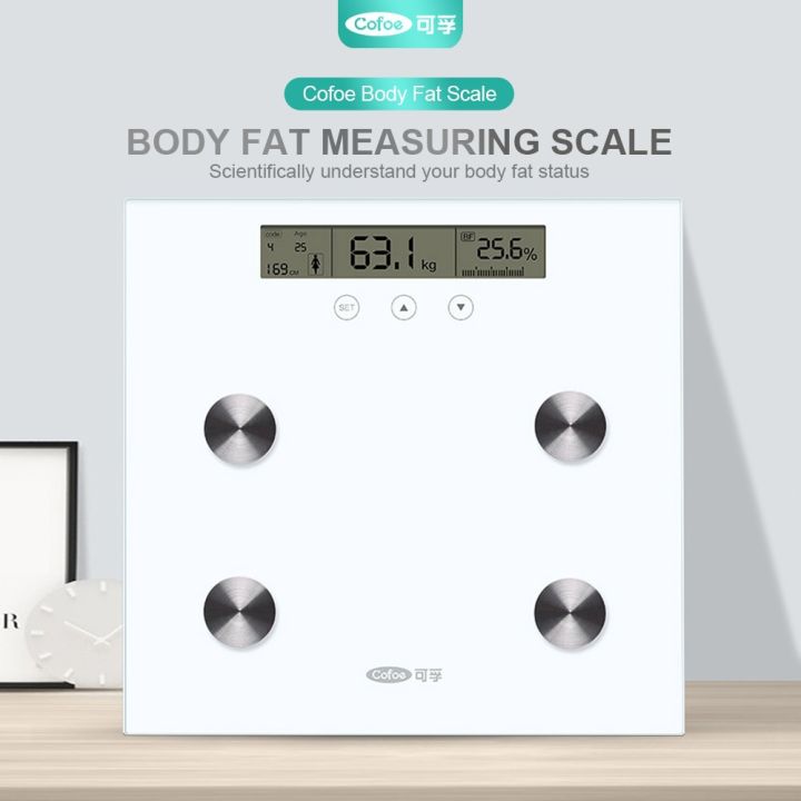 trending-cofoe-เครื่องชั่งน้ำหนักไขมันวัดชั้นน้ำหนักตาชั่งห้องน้ำสมาร์ทน้ำหนักร่างกายไขมันน้ำมวลกล้ามเนื้อ-bf