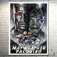 โต้กลับ❇การตกแต่งสำหรับห้องนั่งเล่นด้วยภาพโปสเตอร์ผ้าไหม Floyd Mayweather VS แมนนี่ปาเกียว2015 (ใหม่)