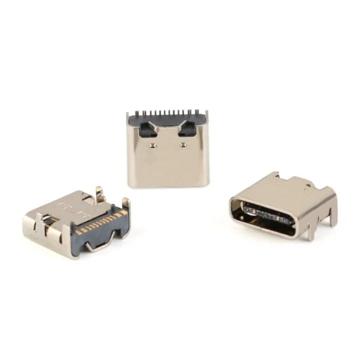 10pcs-lot-16-pin-smt-socket-connector-micro-usb-type-c-3-1-female-placement-smd-dip-for-pcb-design-diy-high-current-charging-electrical-connectors