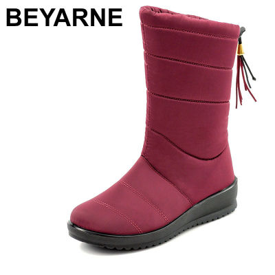 BEYARNEWarm Fur Winter Boots for Women 2019 Warm Waterproof Winter Boots Mid Calf Snow Boots Womens Boots Womens Shoes Shoes