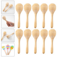 10pcs Diy Wood Painting Maracas ที่ยังไม่เสร็จมือทาสีปาร์ตี้ Maracas Favours