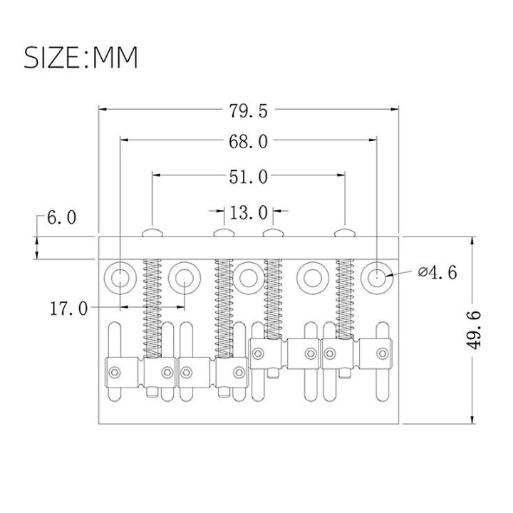 4 String Hardtail Bass Guitar Bridge for Fender Precision Jazz Bass PB
