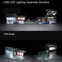 ประกอบภาพสามมิติ1:64 USB ไฟ LED รุ่นที่จอดรถสถานีโรงรถ-2รุ่น