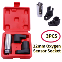 3Pcs Universal O2 Oxygen Lambda Sensor Socket 6 Point Wrench เครื่องมือ Remover Installer Set Box