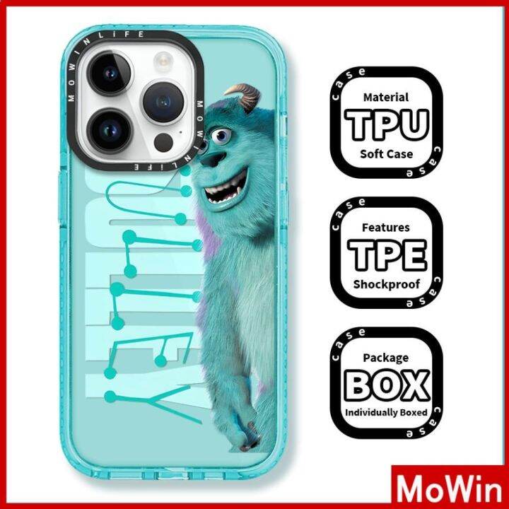 mowin-เข้ากันได้สำหรับ-เคสไอโฟน-เคสไอโฟน11-เคส-iphone-11-เคสนิ่มเคสใสหนากันกระแทกกรอบป้องกันกล้องสีฟ้าการ์ตูนสัตว์ประหลาดเข้ากันได้กับ-iphone-13-pro-max-12-pro-max-11-xr-xs-7-8plus