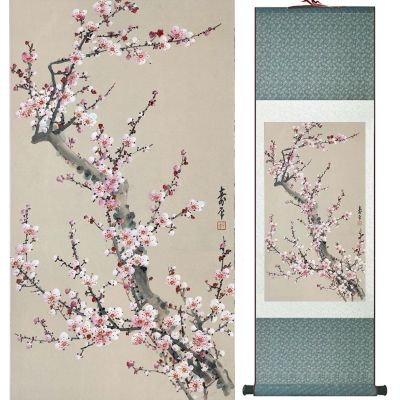 plum blossom Flower painting Home Office Decoration Chinese scroll painting plum blossom painting 20180718