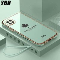 YBD เคสโทรศัพท์เคลือบขอบตรงสำหรับ Samsung,เคสป้องกันกล้องที่แม่นยำพร้อมสายคล้องฟรีสำหรับ Samsung Galaxy A22 5G