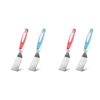 4 Pieces Mini Brownie Serving Spatula Cut and Serve Turner Cookie Spatula Mini Slotted Turner for Flipping Egg Cooking