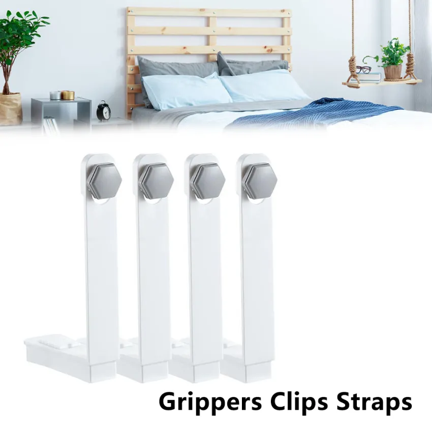 4PCS Bed Sheet Grippers Clip Set Keeping Sheets Place Mattress Sheet Corner  Non-Slip Holder Fastener