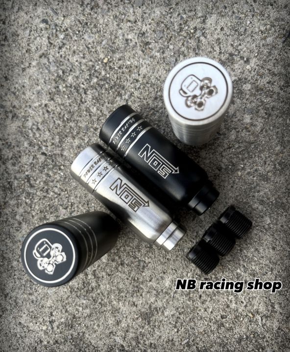 รุ่นใหม่-หัวเกียร์-nos-racing-ขนาด-10-cm-สกรีนลายด้านบน-งานอลูมิเนียมอย่างดี-พร้อมบูท-มีสีดำ-สีคลีน