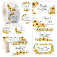 Sunflower Thank You Sticker rectangle Thank You Card for Small Business Appreciation Cardstock Gift Decorate Child Party Sticker