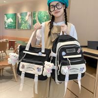 Japanese Fashion Women Backpack Cute Pendant School Bag For Girls Large Capacity Waterproof Shoulder Bags Casual Crossbody Bags