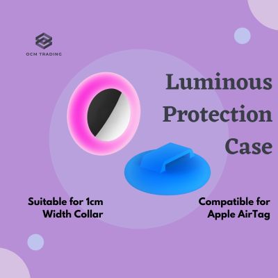 OCM Luminous Pet Cat Dog Collar Case สำหรับ Apple Airtag อุปกรณ์ติดตาม Anti-Lost Tracker Glow In The Dark