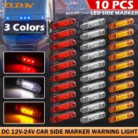 6/10PCS 12V 24V Warning Light 3 LED Light Oval Clearance Trailer Orange White Red LED Truck Side Marker Lamp 12V 24V Truck Lorry