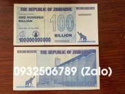 Sỉ Tờ Tiền Kỉ Niệm 100 Tỷ Zimbabwe lưu niệm làm quà tặng sưu tầm