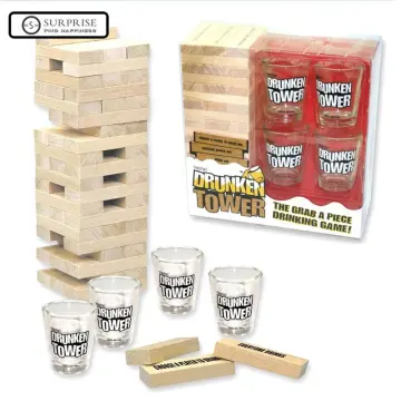 Homeware Deluxe Drunken' Tower The Grab A Piece Adult Party Game with  Exclusive Matty's Toy Stop Storage Bag - Adult Party Game