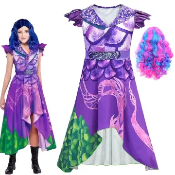Anime jogo descendentes 2 mal vestido roxo princesa festa uniforme cosplay  traje role play halloween feminino