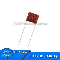 20Pcs CBB22 104J 250V 100nF 0.1UF CBB ตัวเก็บประจุฟิล์มโพลีโพรพิลีนเมทาลิค Capacitor Pitch 7.5มม.250V 104J 104K