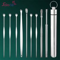 6/8/10pcs Set Ear Picke Stainless Steel Earwax Removal Tool Earpick Sticks Curette Spoon Ear Clean Ear Care Protection Tools