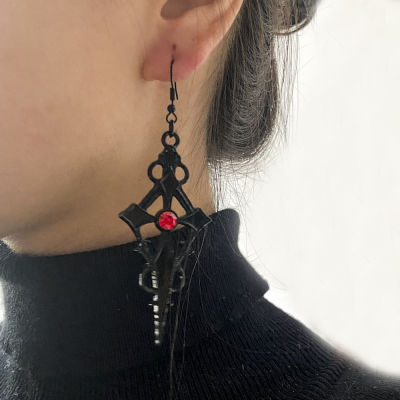 Halloween Party Accessories Punk Rock Jewelry Black Drill Jewel Earrings Punk Halloween Jewelry Gothic Earrings