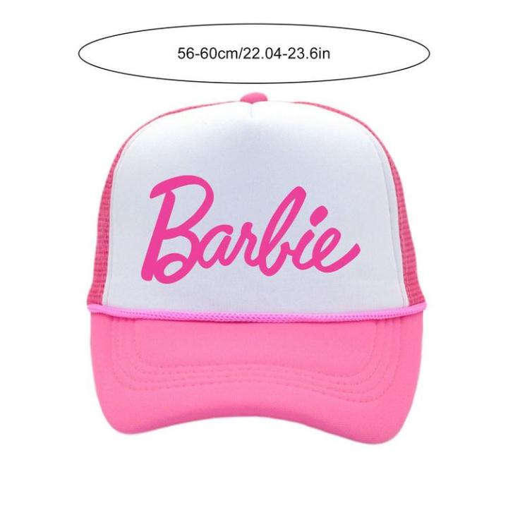 pink-trucker-hat-polyester-outdoor-baseball-sun-cap-colorful-pink-white-girls-baseball-caps-adjustable-women-hats-girls-accessories-vividly