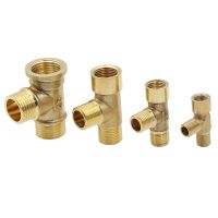 Brass Fittings Male to Male to Female 1/8" 1/4" 3/8" 1/2"BSP Thread  Air Water oil fuel gas Piping Quick Coupler Fitting adapter Valves