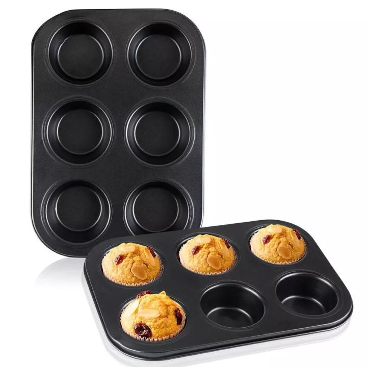 6 Cups Round Non Stick Muffin Tray Cake Mould Cup Cake Baking Pan Molds