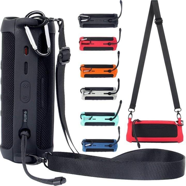 Newest Silicone Sling Speaker Cases Cover for JBL Flip 6 Portable Soft Protective Case for JBL