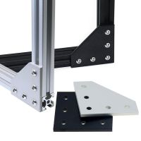 ✷ﺴ 5 Hole Joint Board Plate Corner Angle Bracket L Shape Black Silver 2020 Aluminum Profile Connection Joint Strip Corner Bracket