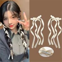 1/2pcs Double Layernew Ribbon Long Bow Hair Claw Side Clips Women Girls Kids Child Hairpin Gift Party Hair Accessories Headwear