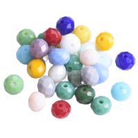 Opaque Faceted Crystal Glass Rondelle 3x2mm 4x3mm 6x4mm 8x6mm 10x7mm 12x8mm 14x10mm Loose Spacer Beads for Jewelry Making