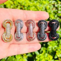 5pcs Clear Black Zirconia Curved Tube Bar Spacer Beads for Women Bracelet Necklace Making Handmade Centerpiece Jewelry Accessory