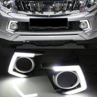 1 Set Car LED Daytime Running Light DRL Lamp Dimming Function Fog lamp For Mitsubishi Triton L200 2015 2016 2017 2018